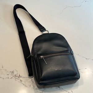 Matt and Nat small, black sling backpack, recycled/vegan